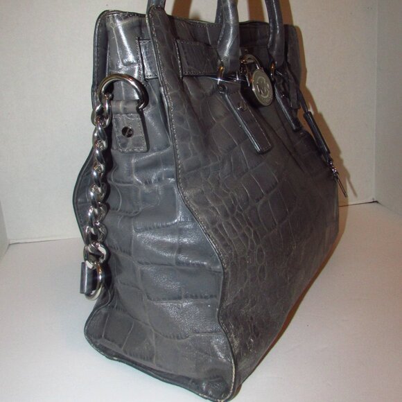 MICHAEL KORS Leather Hamilton Croc Bag - Picture 6 of 15